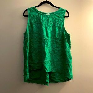 CAbi Kelly Green Eyelet Top